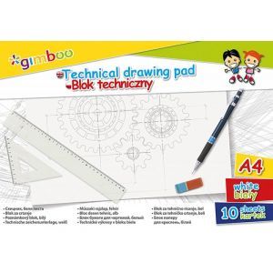 Technical drawing pad, GIMBOO, A4, 10 sheets, 150gsm, white