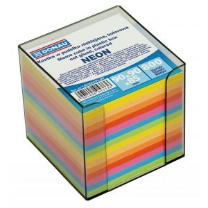 Note Cube Cards DONAU, in a box, 95x95x95mm, ca 700 cards, mix color