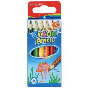 Pencil crayons KEYROAD Mini, triangle , 6pcs, color mix