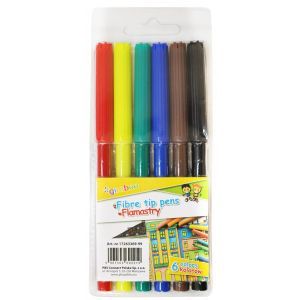 Felt-tip Pens GIMBOO, 6 pcs, pendant packaging, assorted colors