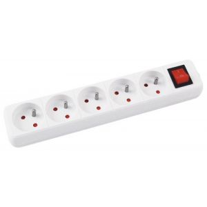 Extension Leads OFFICE PRODUCTS, 5 sockets, 3m, switch, white