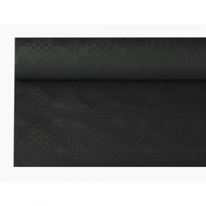 Paper tablecloth 1,2m x 8m black damascus embossing