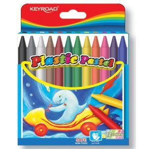 Wax crayons KEYROAD, hexagonal, 12pcs, color mix
