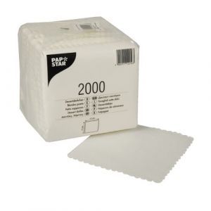 Napkins 17x17 serrated white, pack of 2000 pieces