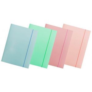 Elasticated File OFFICE PRODUCTS, cardboard, lacquered, A4, 300 gsm, 3 flaps, assorted colors