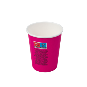 Paper cup with a colourful pink design 250ml, price per pack 50pcs