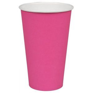 Kubek papierowy kolorowy różowy 400ml, cena za opakowanie 50szt