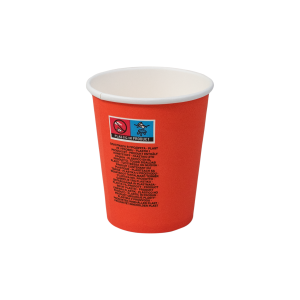 Paper cup with a colourful orange design 250ml, price per pack 50pcs