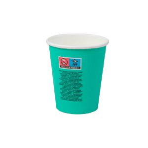 Paper cup with a colourful turquoise design, 250ml, price per pack 50 pieces