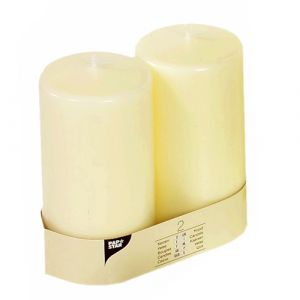 Pillar candles 15cm 2pcs ivory, diameter 80mm