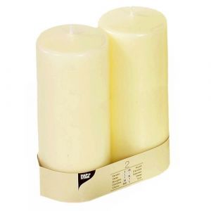 Pillar candles IVORY, diameter 80mm, height 22cm, ivory, 2 pack.