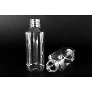 Bottle for juices, smoothies, cocktails PET square 330ml thread 38mm 2 start h 156mm, 100 pieces