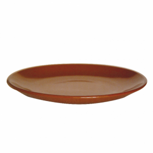 Clay plate, diameter 26.2xh.3 cm terracotta