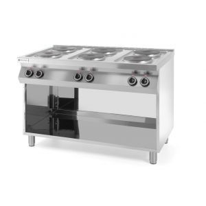 6-plate electric cooker Kitchen Line on an open base - code 226230