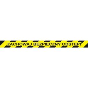 Floor sticker OFFICE PRODUCTS, keep a safe distance, 103x10cm, yellow, 1 pc.