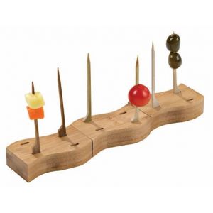 FINGERFOOD - bamboo holder for sticks 8x4x2cm, set10 blocks of 4 holes each.