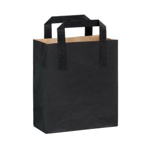 Block bag 200x100x280 black, handle flat