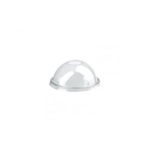 Lid convex PET with hole for straw, diameter 90mm, pack of 100pcs.