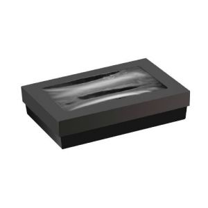 Pudełko czarne TAKEAWAY 210x140x50 pokrywka z oknem op. 25 sztuk