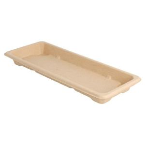 Sushi Box 1 tray made of cane 22x9x2cm, 50 pieces natural, biodegradable (k/16)