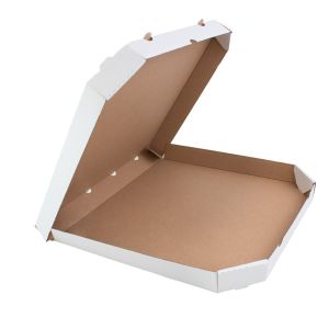 Pizza boxes 40x40cm, 50pcs cut corners h=4cm, white-grey wave E TnP