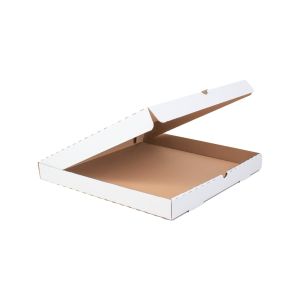 Pizza boxes 35x35cm 100pcs pr.corners h=4cm, white-grey TnP