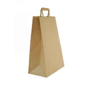 Brown paper bag 320x170x450mm, 90gsm, flat handle