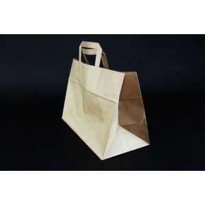 Brown block bag 350x170x245 with a flat handle (wide bottom).