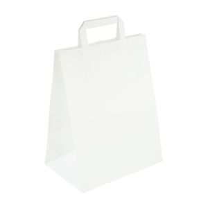 White bag with handle 250x170x340 ideal for welded lunch boxes