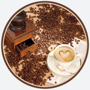 Pap sm. GENERAL paper plate dia.227mm pattern 010301 op. 8 pcs. (k/12) Coffee Time ##