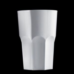 DRINK SAFE szklanka 400ml GRANITY biała śr.8,5xh.12,1cm SAN op. 5 sztuk