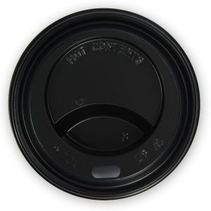 Lid for cup 150-180 ml black, dia. 70mm, 100 pieces