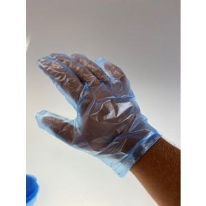 Rękawiczki HDPE op.100szt. niebieskie zblokowane na dziurce (k/100) rozmiar uniwersalny, TnP