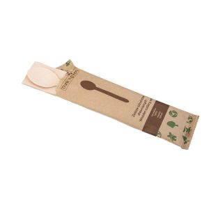 Confection eco-set Wood 3 paper op.350pcs spoon+service, TnG