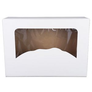Box 31x22x8 white/brown - Window, 50pc, no print