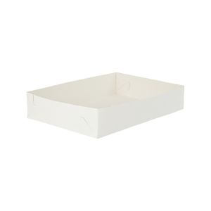 Pudełka składane do ciast małe białe, część dolna, wymiary: 20x14x5,5, cena za 100 sztuk