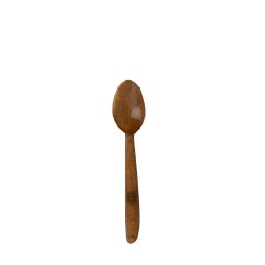 Dessert spoon brown 50pcs. WPC wood fibre, reusable REUSE (k/40)