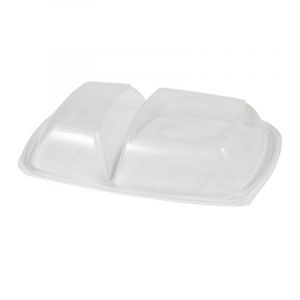 FastPac double-chamber cover for 1300ml container transparent 28x20x5cm, 50 pieces