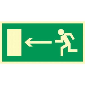 Direction to the exit of the emergency route to the left CE - 150 x 300mm AA003CELE
