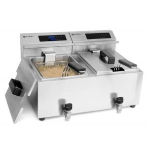 Fryer with digital panel Mastercook with draining tap capacity 2x8l