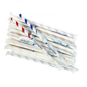 Paper straws diameter 6mm length 20cm in strips, 150pcs (k/30) paper confectionery TnG COLOR MIX "Stripes mix