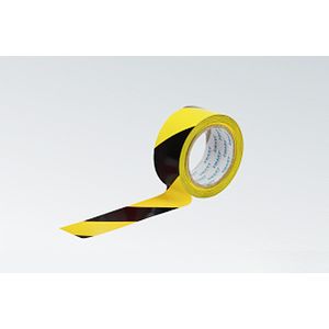 Warning tape 48x25 yellow-black self-adhesive (k/18)