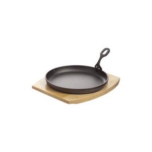 Frying pan with detachable handle on a wooden base 220mm dia - code HE912