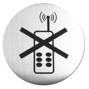 Self-adhesive sticker - cell phone banned