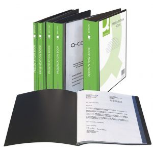 Display Book Q-CONNECT, with front cover pocket, PP, A4, 460 micron, 20 pockets, black
