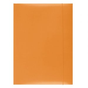 Elasticated File OFFICE PRODUCTS, cardboard, A4, 300gsm, 3 flaps, orange