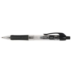 Ballpoint Pen, Retractable Q-CONNECT, 1. 0mm, black