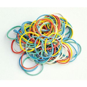 Rubber Bands Q-CONNECT, 250g, diameter 25mm, assorted colours