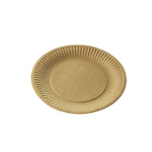 NATURE paper plate brown 15cm weight 300g, price per 100 pieces