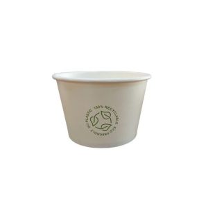 Paper container white 500ml op.50pcs. (k/15) diameter 115mm NO PLASTIC soup, salad, ice cream